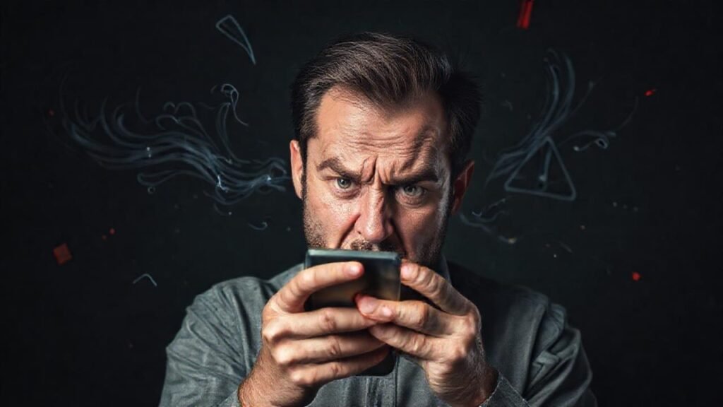 El hombre frustrado experimentó una falla digital