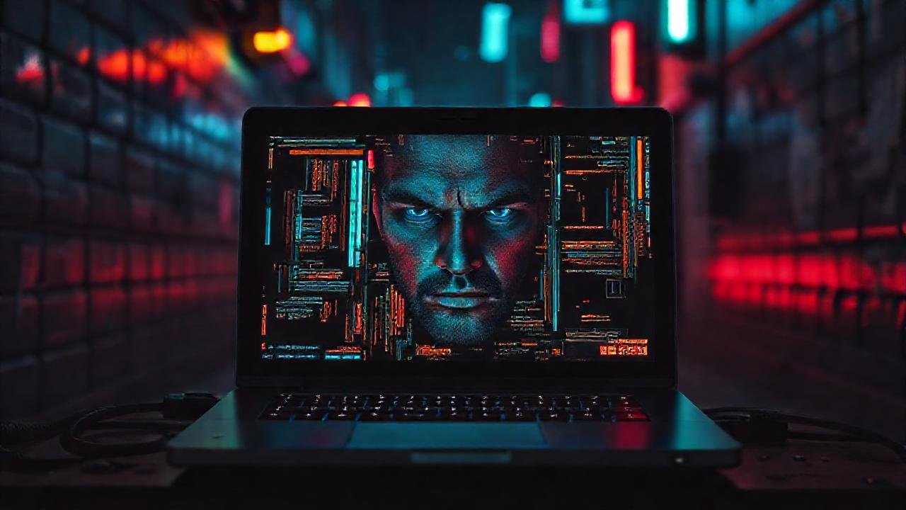 Cyberpunk tecnológico y oscuro resplandece digitalmente