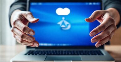 Manos transmiten datos en dispositivos modernos