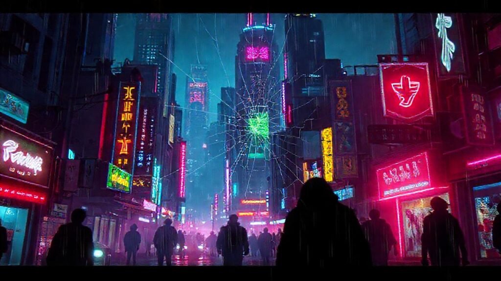 Ciudad cyberpunk digital
