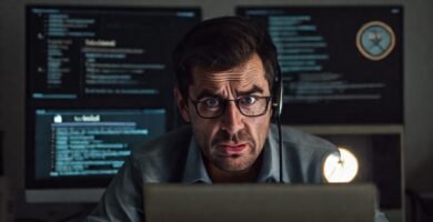 Un hombre frustrado necesita soporte técnico