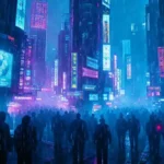 Ciudad cyberpunk digital