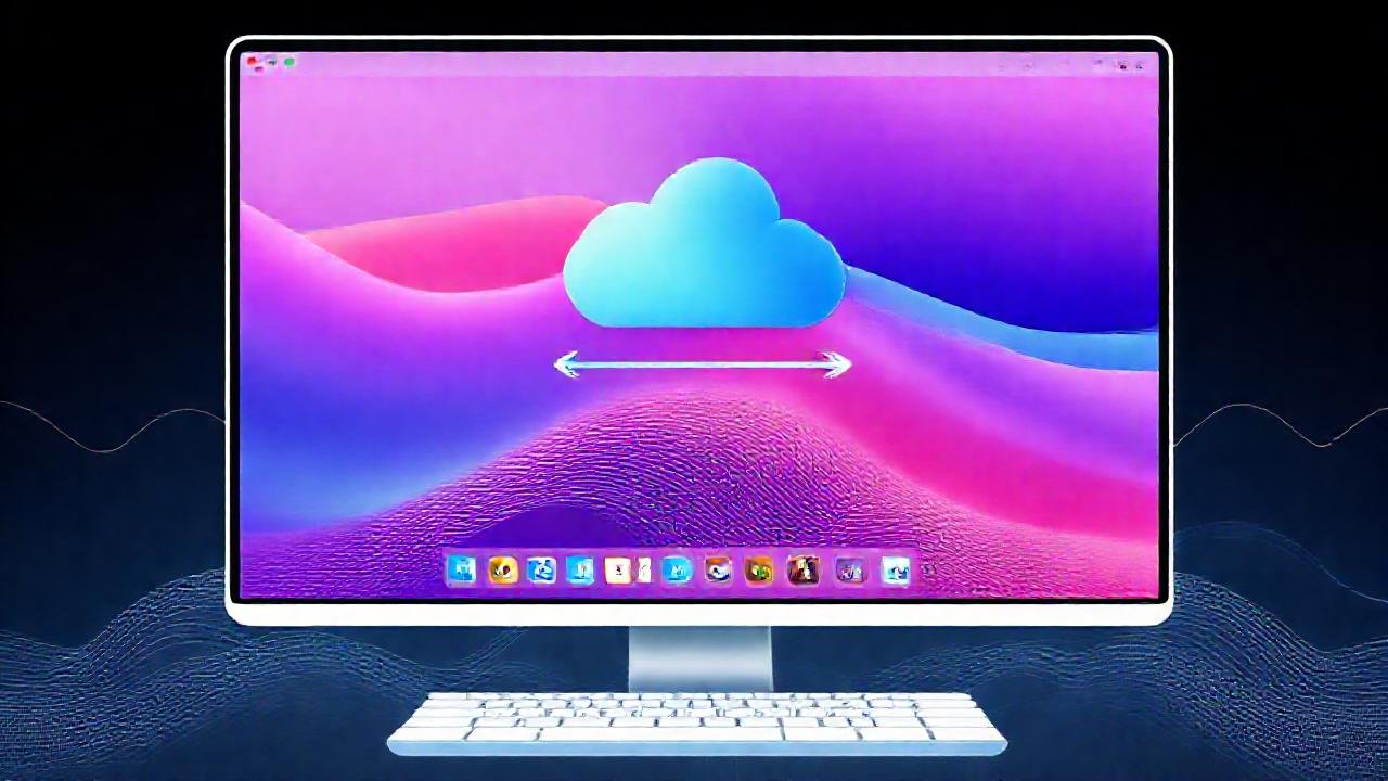 iCloud sincroniza datos en una interfaz digital
