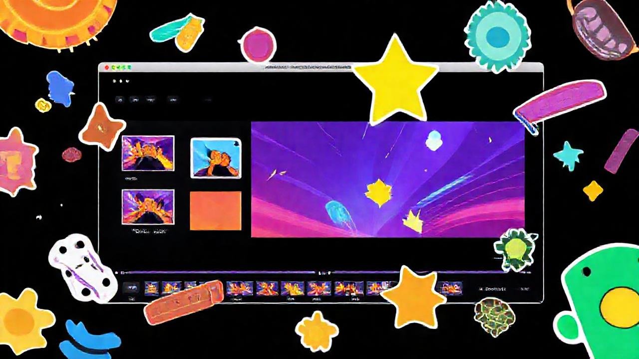 iMovie crea efectos visuales animados coloridos