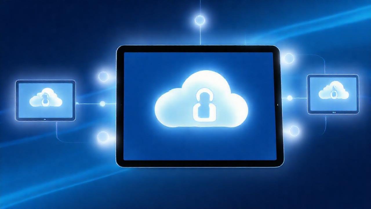 iPad limpio sincroniza tecnología futurista suavemente