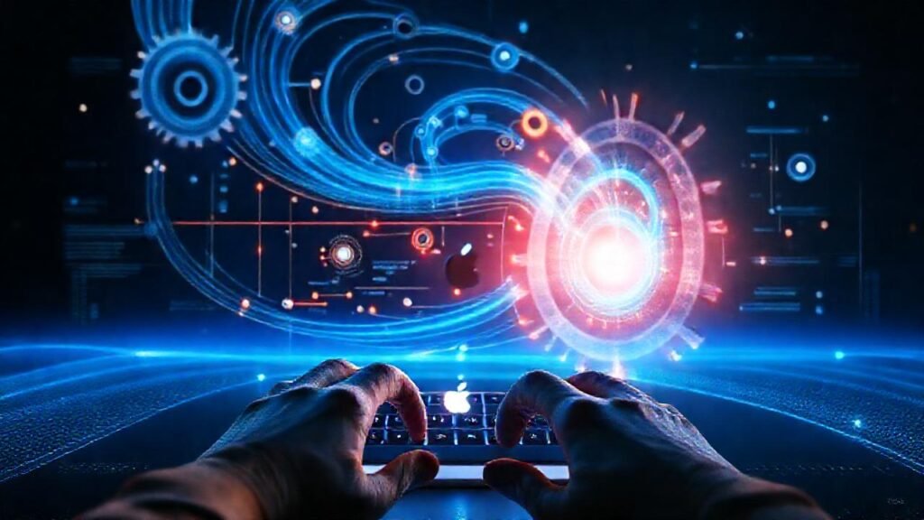 Mac futurista: elegancia tecnológica y datos