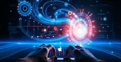 Mac futurista: elegancia tecnológica y datos