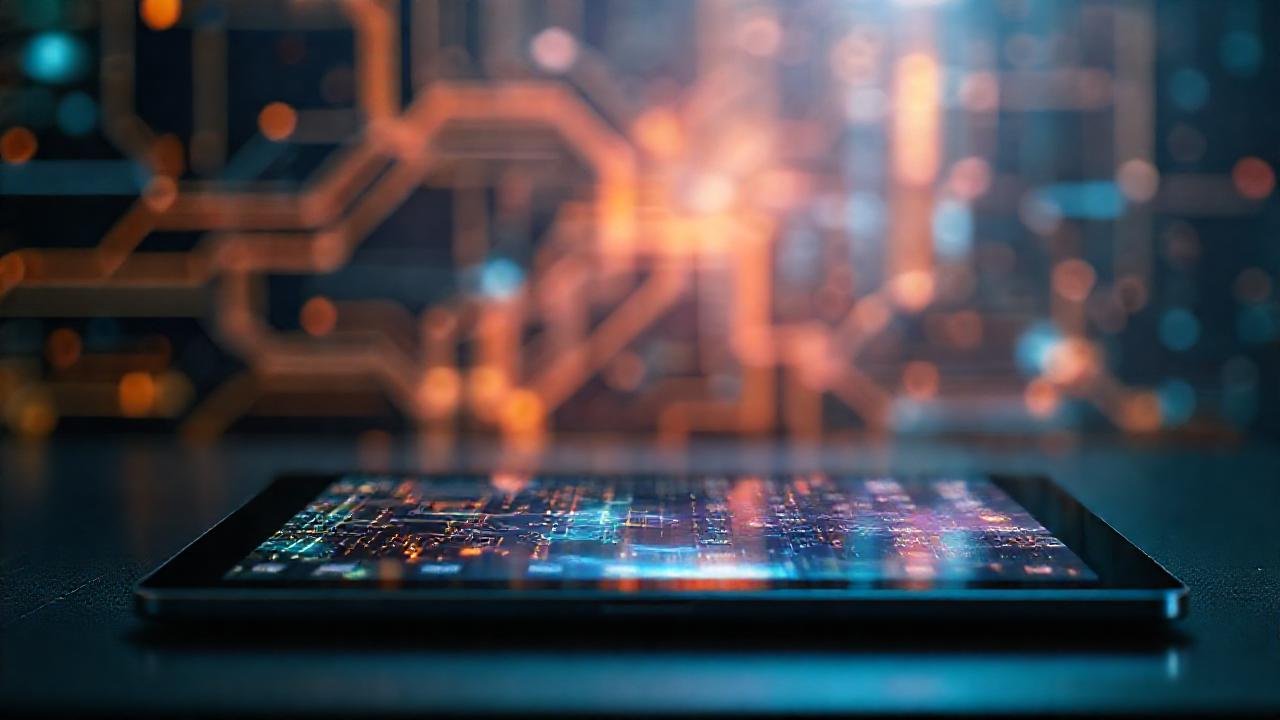 Interfaz digital futurista y vibrante