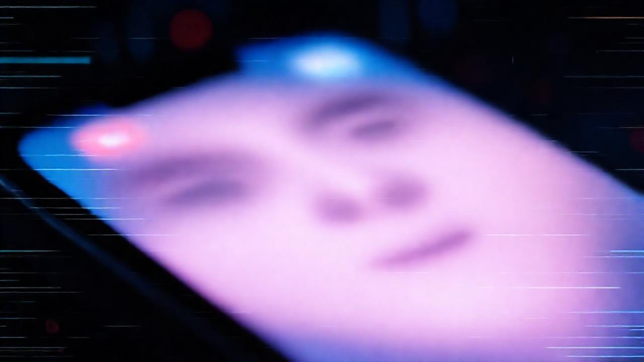 iPhone con efecto glitch estilizado