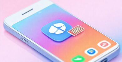 Un smartphone muestra batería baja