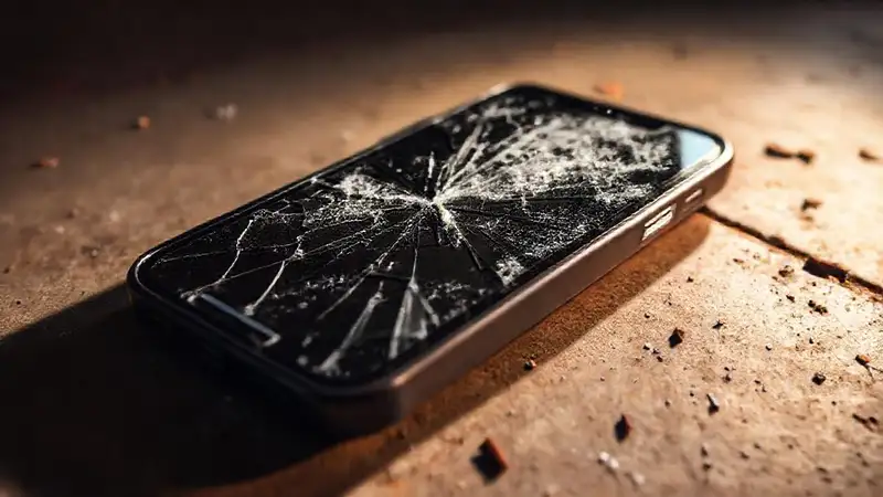 iPhone 15 reparado en un entorno dramático