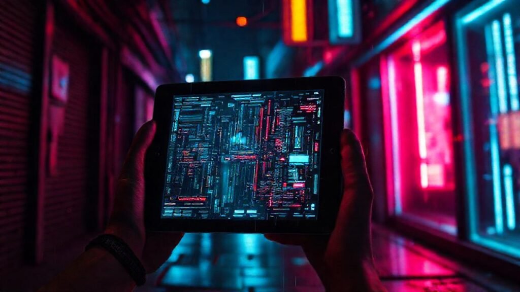 iPad cibernético: distorsión digital y misterio