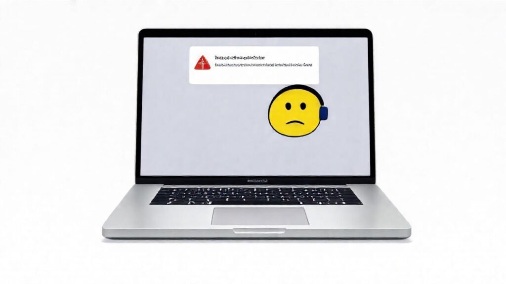 La portátil Mac presenta un error técnico