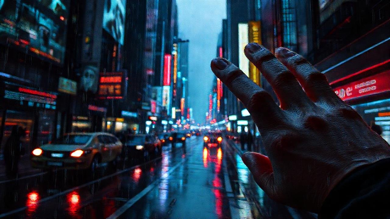 Ciudad cyberpunk: lluvia, datos y oscuridad