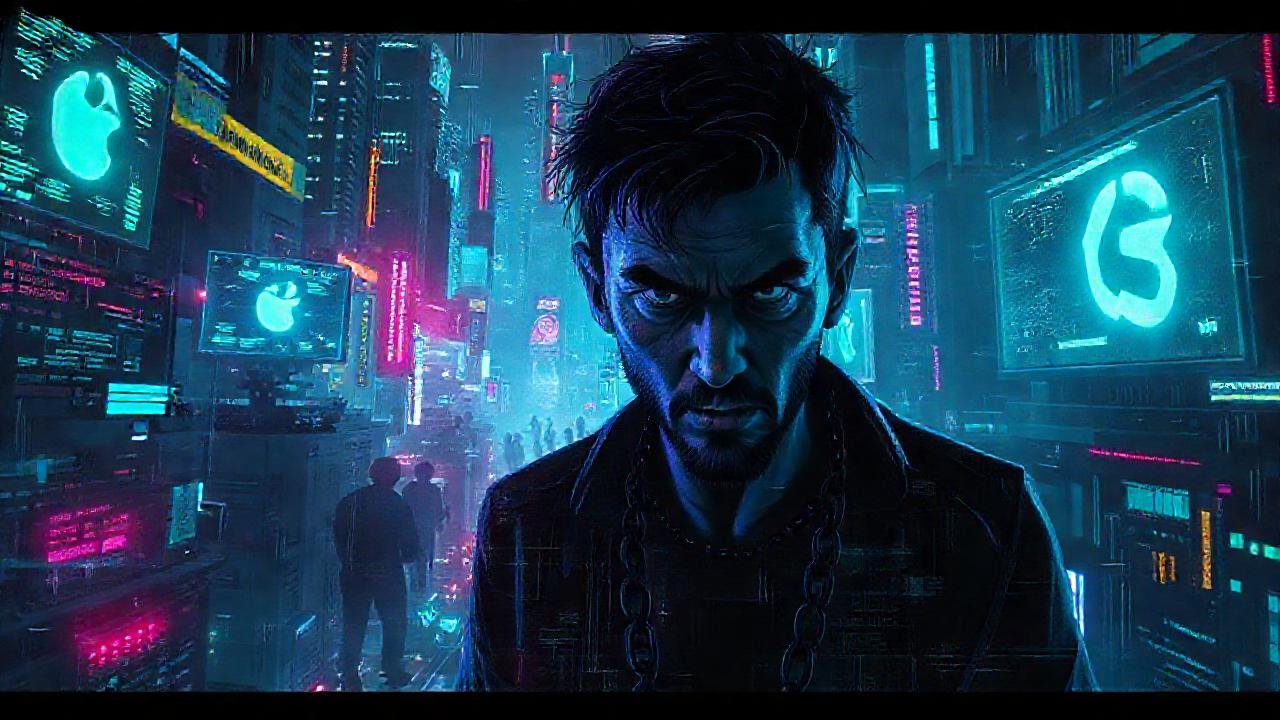 Ciudad cyberpunk digital, escape y ansiedad