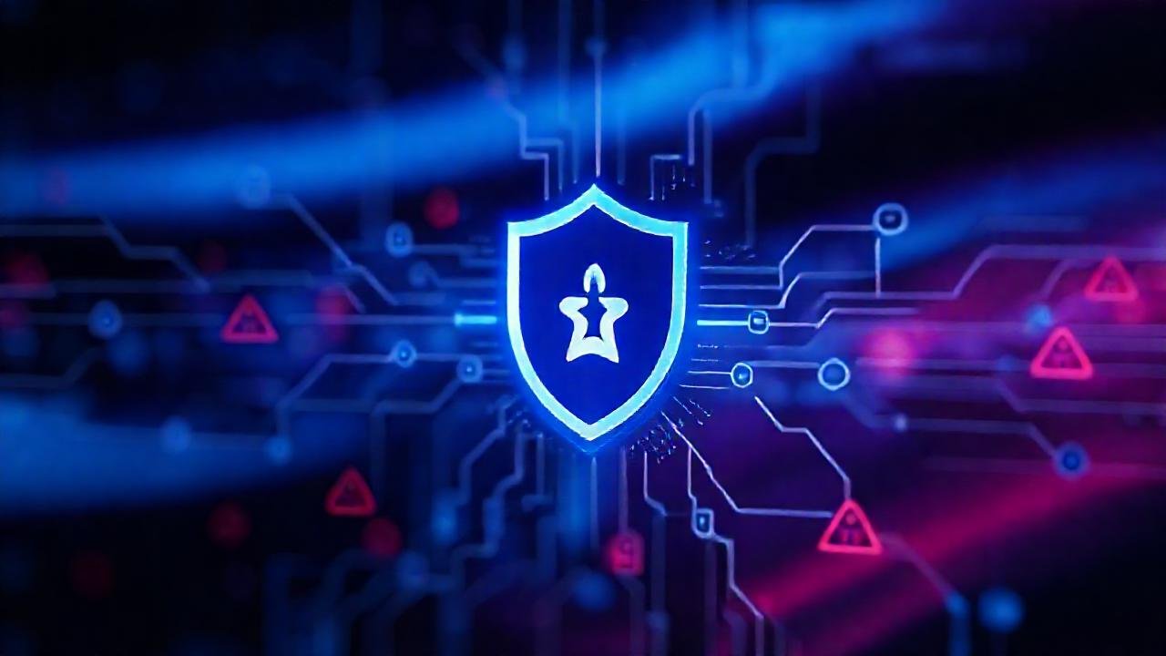 Seguridad digital: protección visual moderna y abstracta