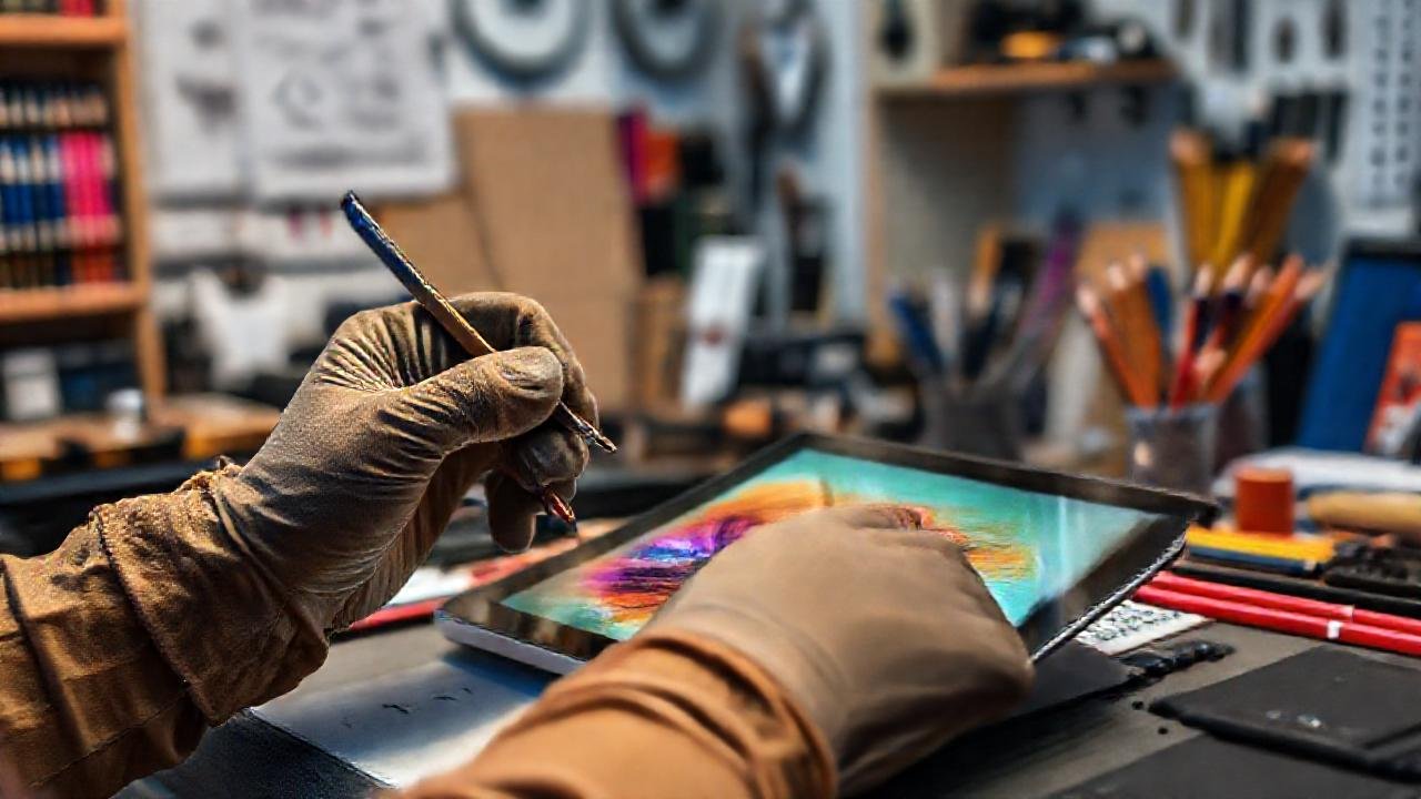 Gloves digitales crean arte vibrante moderno