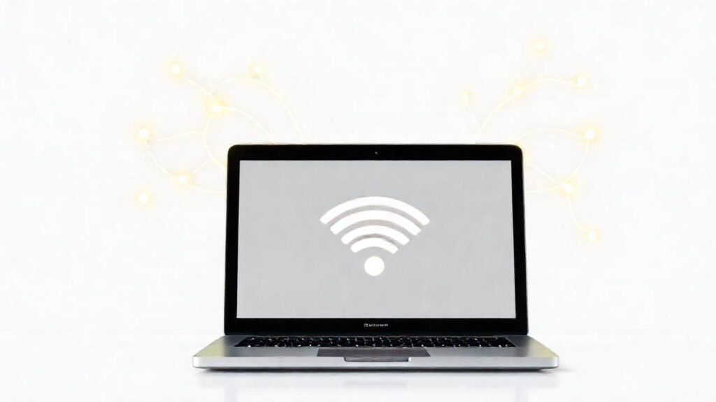 Mac portátil: conexión Wi-Fi brillante y moderna