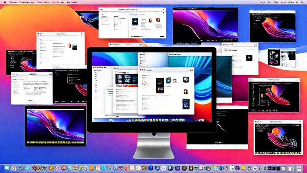 Mac moderno: caos colorido y organizado