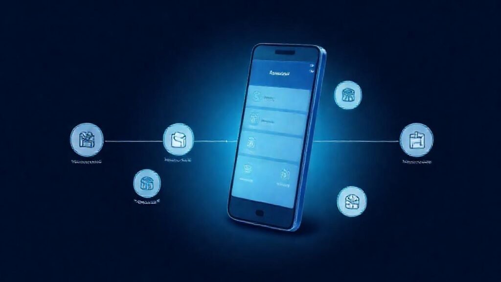 Un smartphone presenta un diagrama de respaldo