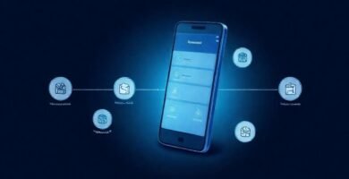 Un smartphone presenta un diagrama de respaldo