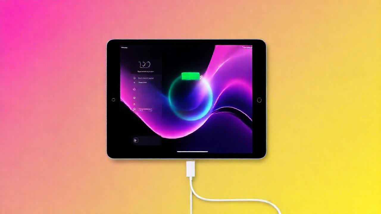 iPad moderno y cargando con energía