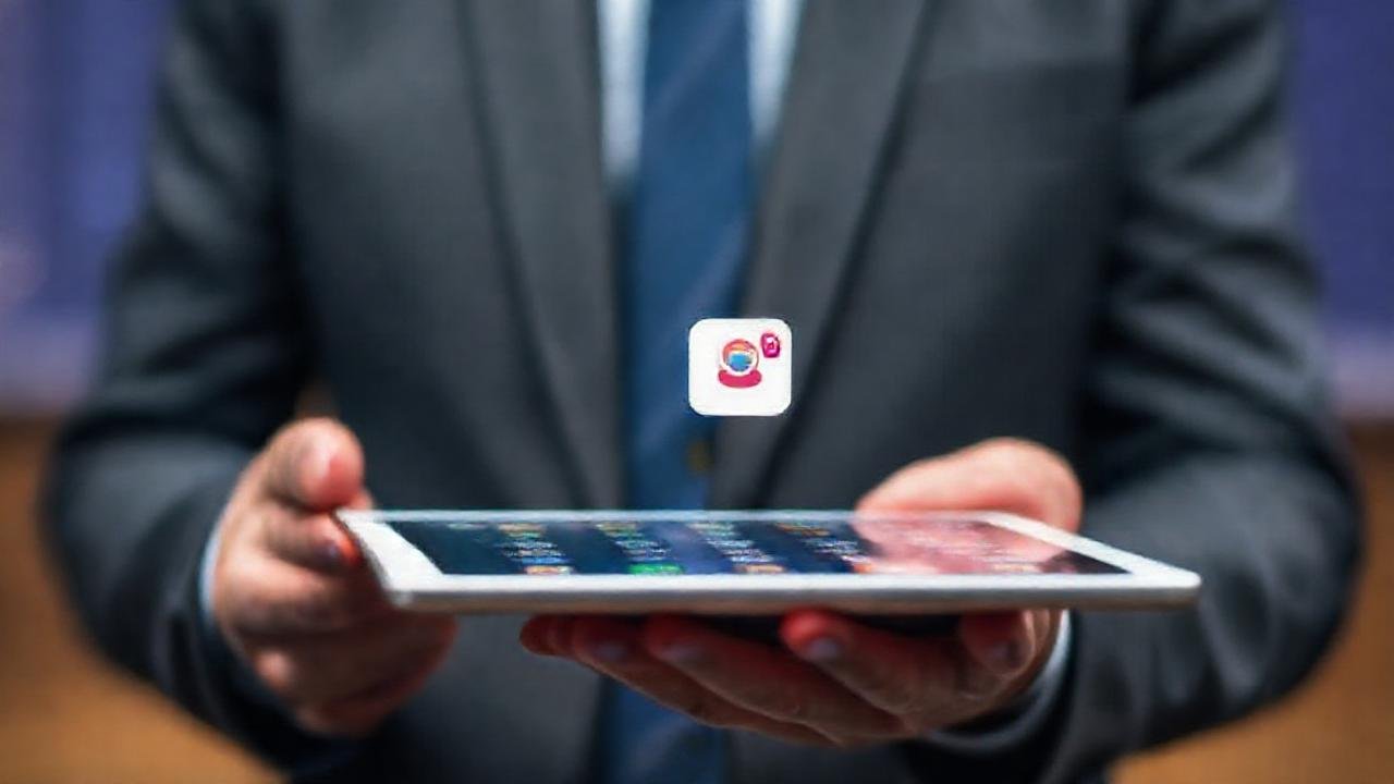 iPad profesional muestra interfaz digital minimalista