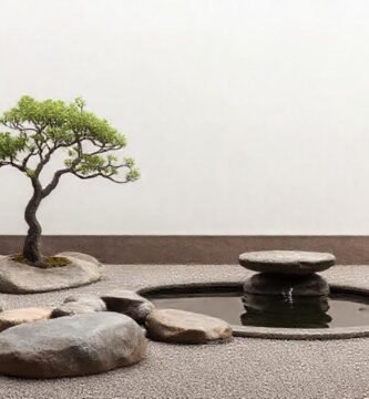 Jardín zen: paz y serenidad minimalista