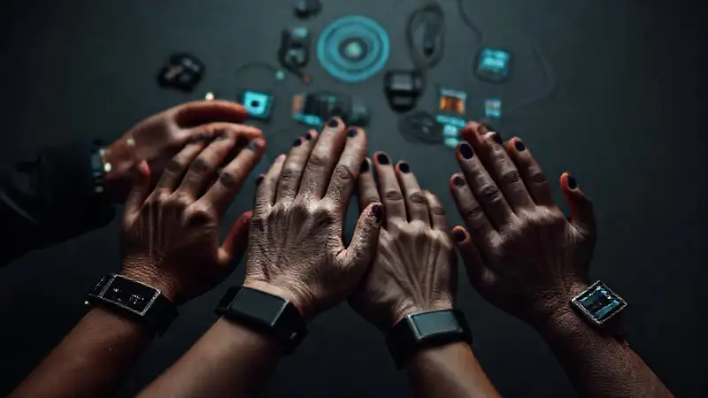 Tecnología wearable minimalista y futurista brilla