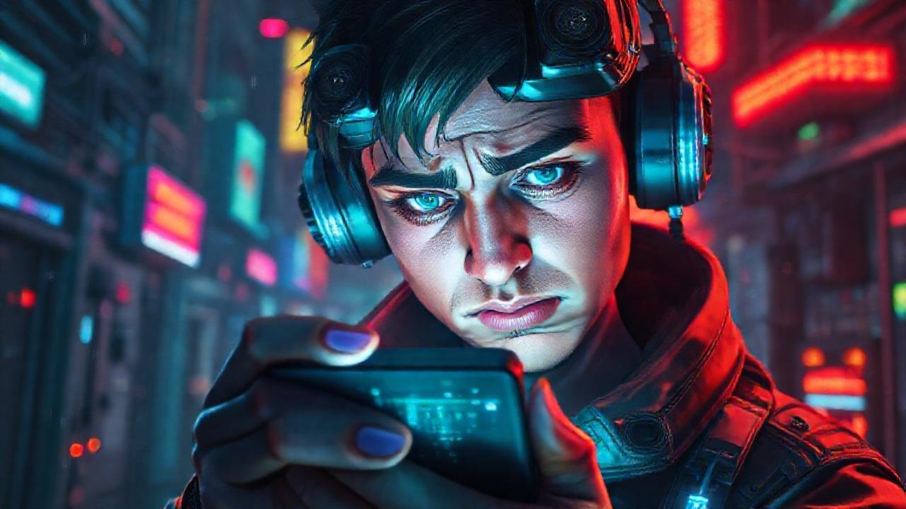 iPhone cyberpunk: caos digital y recuperación