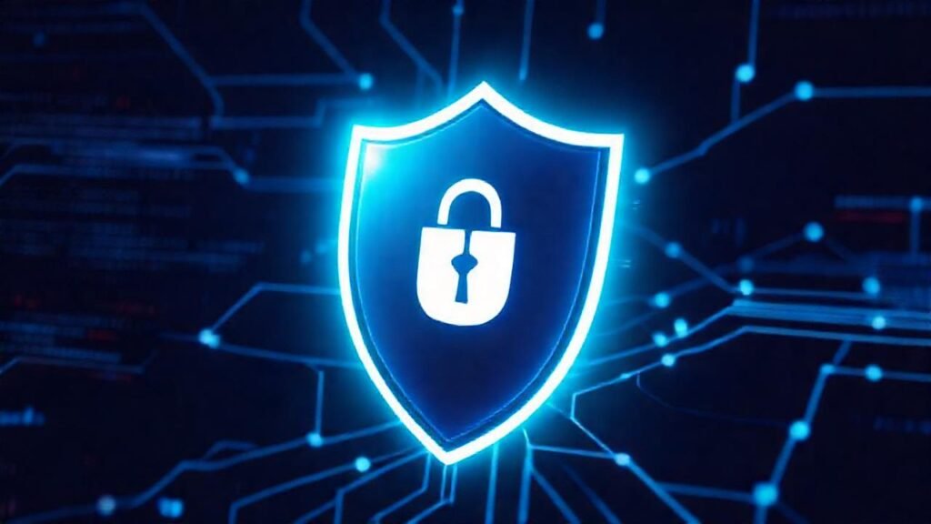 Interfaz de seguridad cibernética elegante y futurista