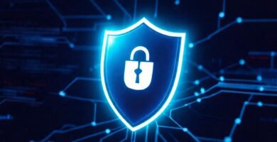 Interfaz de seguridad cibernética elegante y futurista