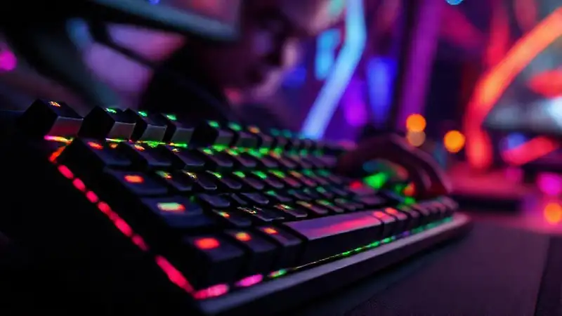 Teclado gamer ergonómico y vibrante
