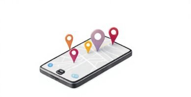 Una app de mapas ilustra un smartphone moderno