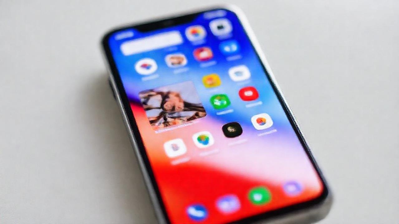 Un smartphone exhibe noticias brillantes y minimalistas