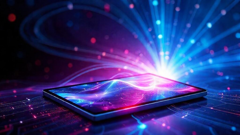 Tablet futurista con conexión 5G