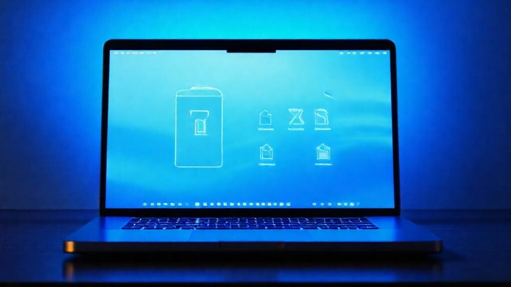 Mac brillante muestra interfaz digital limpia