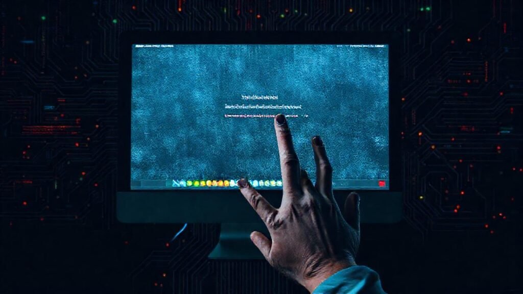 Error congelado: caos digital frustrante