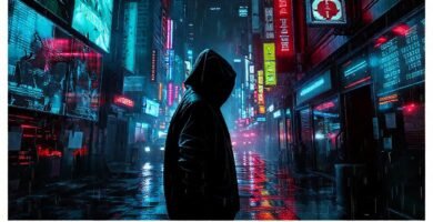 Ciudad cyberpunk: decadencia digital y sombras