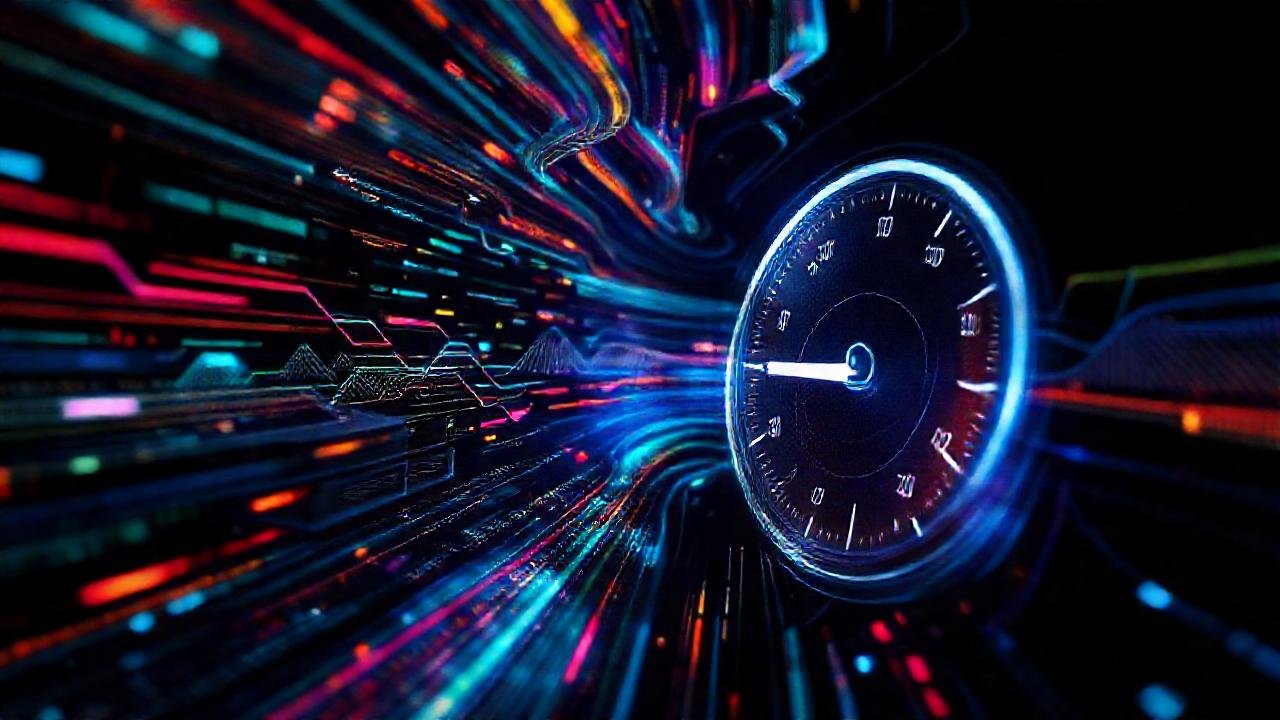 Interfaz digital futurista muestra datos veloces