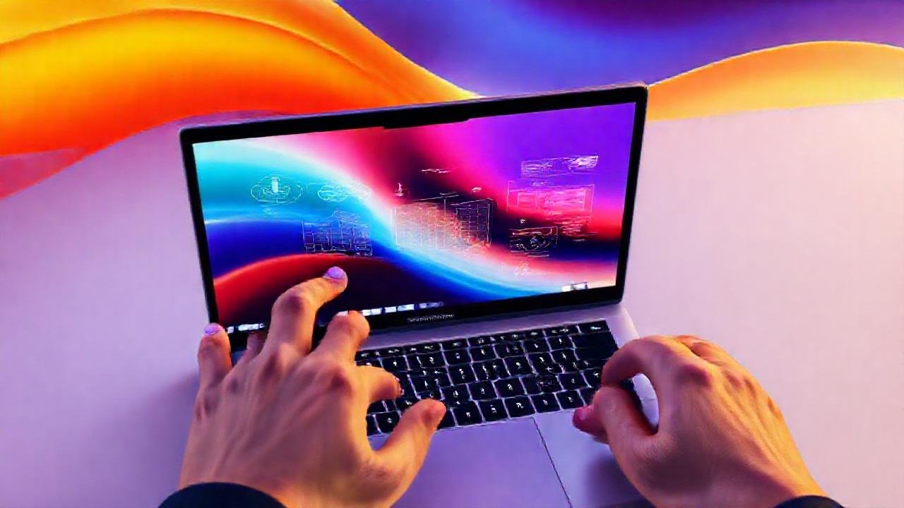 Un MacBook Pro ilustra un diseño profesional