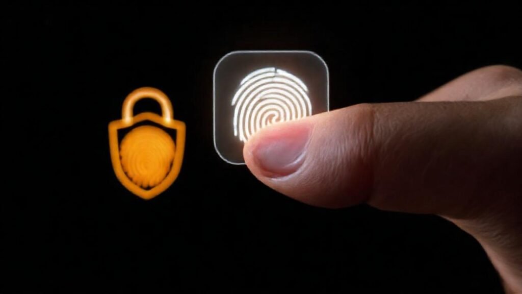 La mano activa un seguro digital