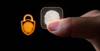 La mano activa un seguro digital