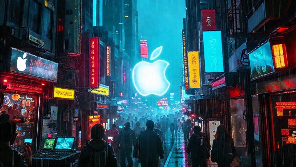 Ciudad cyberpunk futurista y digitalmente vibrante