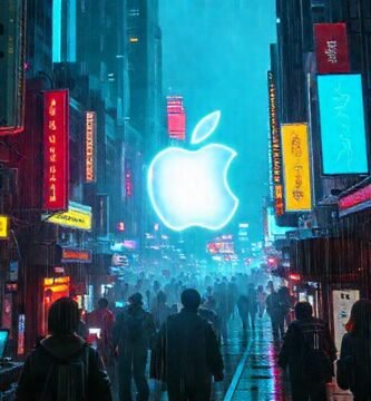 Ciudad cyberpunk futurista y digitalmente vibrante