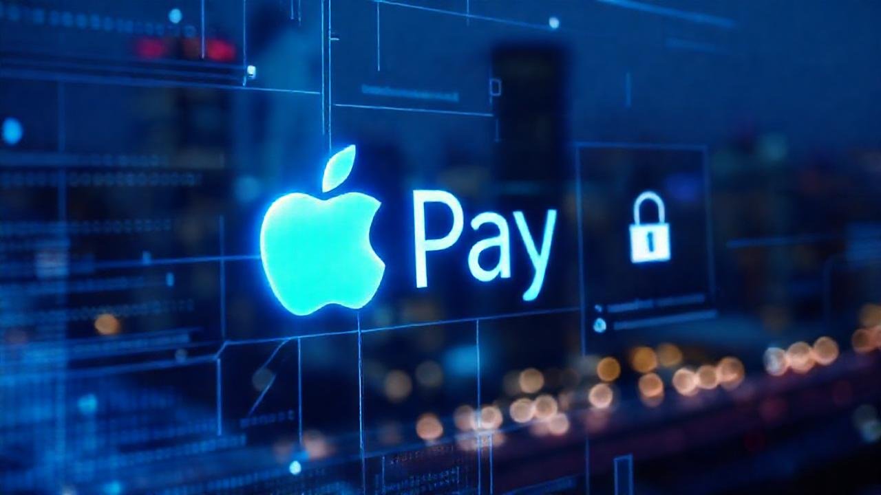 Interfaz digital futurista protege pagos seguros