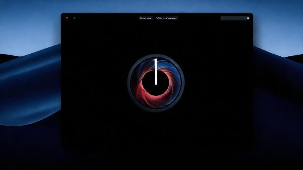 Mac oscuro, energía azul y calma
