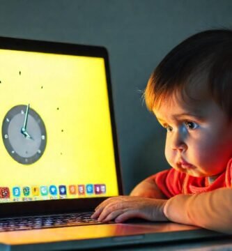 La tecnología inquieta a un niño en casa