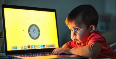 La tecnología inquieta a un niño en casa