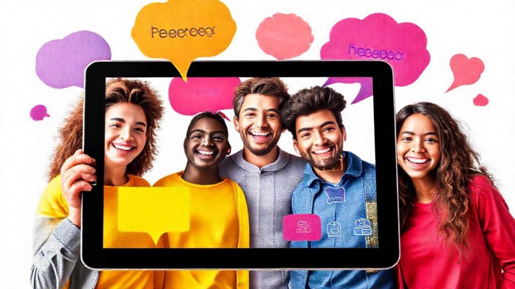 Tablet educativa alegre y colorida